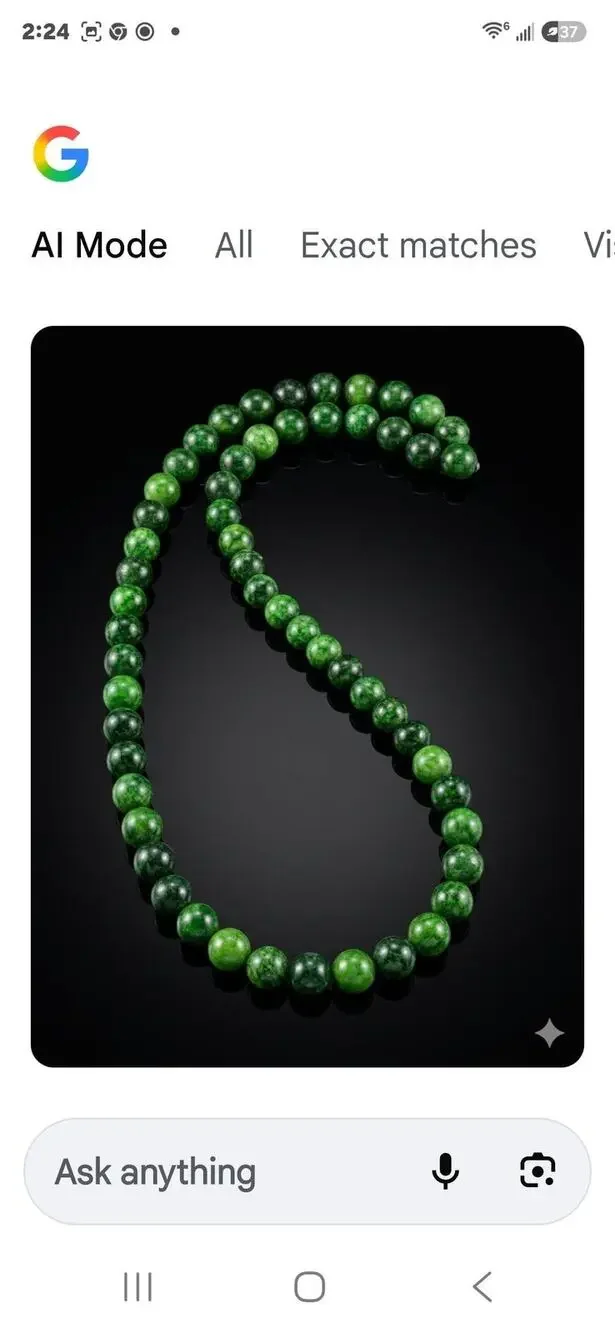 Vintage Deep Green Jadeite/Nephrite Beaded Strand Necklace, Pre-Owned